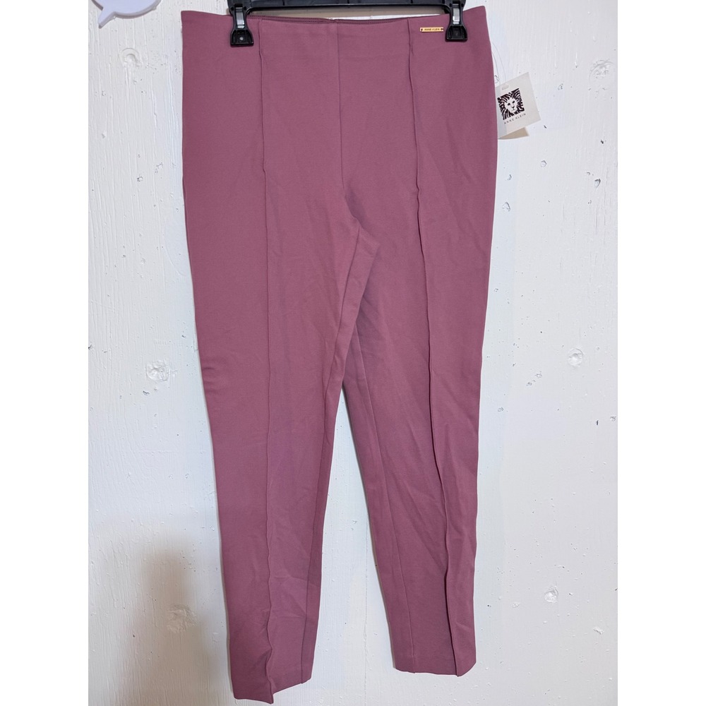 Anne Klein Womens Dark Mauve Pintuck Pull On Stretch Dress Pants Size 6 10694630